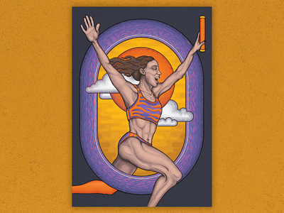 The Victory Lap athlete athletics celebration character design design digitalillustration drawing freedom health illustration illustration art illustrator portrait poster poster art poster design sports victory women empowerment