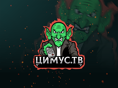 Logo for telegram chanel Cimus.tv branding chanel esport goblin illustration logo ork sport