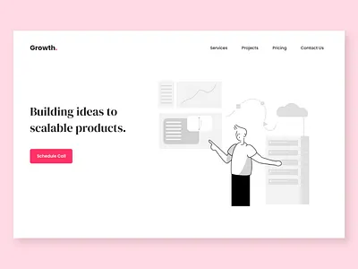 Hero Banner - Growth clean design concept design hero banner hero design hero design studio homepage interface landing page minimal ui webdesign website website design