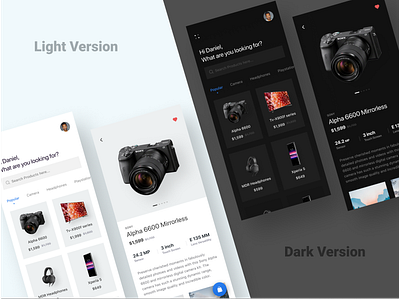 Online gadgets store app design app app design cards concept dark ui design ecommerce app interface light ui mobile app mobile ui ui