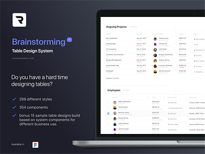 Brainstorming - Table Design system app design design system figma figmadesign flat system tables ui ux