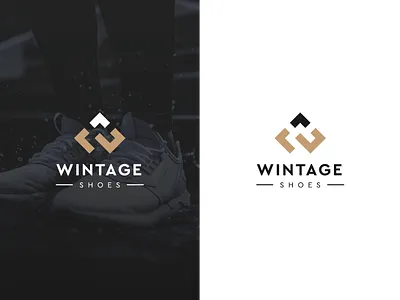 Wintage Shoes Logo algeria black brand cera dz fashion fashion brand gold logo mark shoes white wintage wlogo