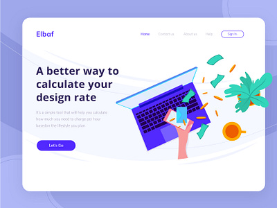 FREEBIE - Landing page design for financial theme calculator finance finance financial freebie freebie ai freebie friday freebies header hero image homepage illustration