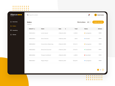 Order Management | Abacus android app dashboad design digital order management product design sales tablet ui ux vector