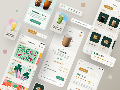 Starbucks Mobile App - UX/UI Redesign app appdesign bar coffee collect design digital drinks foods invite mobile mobile app redesign reward starbucks tabs ui uidesign ux web