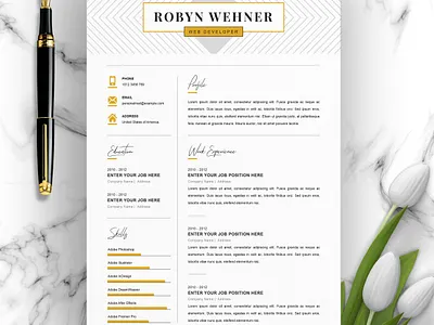 Clean & Professional Creative Resume clean resume creative resume curriculum vitae cv template minimal minimal resume modern modern resume professional professional resume resume resume template template