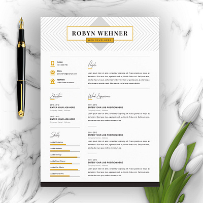 Clean & Professional Creative Resume clean resume creative resume curriculum vitae cv template minimal minimal resume modern modern resume professional professional resume resume resume template template