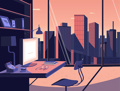 office animation branding design illustration