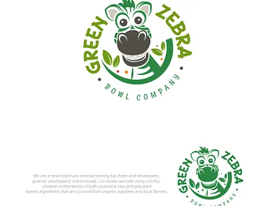 Green Zebra Bowl branding food and drink illustration art logodesign minimalist logo zebra