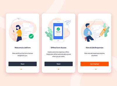 Walkthrough illustration mobile mobile app mobile app design mobile ui online form ui ui design uiux ux vector walktrough welcome page welcome screen