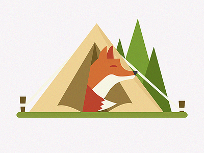 A Fox in the Camping animal camping design flat flatdesign fox foxy graphic design illustrator vector vector art