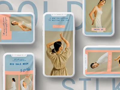 COLD SILK -Instagram Stories banner blog branding cloth design fashion instagram instagram stories instagram template look mood photoshop simple social media stories story template