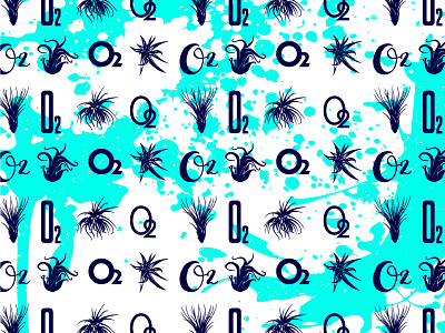 Air plants pattern air branding design illustration logo o2 oxygen paint pattern plant russia splash tillandsia