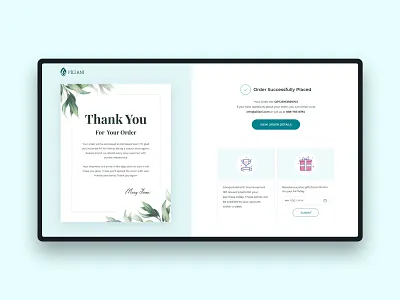 Thank you page for an ecommerce cosmetic brand desktop application ecommerce ecommerce app ecommerce design order confirmation order fulfillment shopping app ui ux