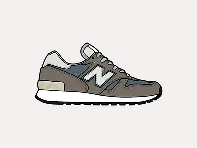 New Balance 1300JP branding design flat illustration japan new balance sneakers vector