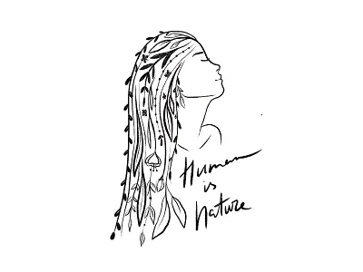 You Are Nature Art Print design face flower girl hairstyle illustration illustrator ipad illustration leaves love natural nature plants sketch sketchbook woman