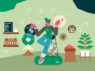 Be coffee ☕ character character design characters coffee coffee bag coffee cup coffee shop design expresso flat graphic graphic design graphics icons illustration ilustracion modern serving starbucks vector