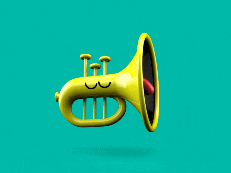 The Screaming Horn 3d animation character character design character illustration horn horns illustration scream trumpet