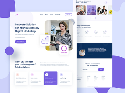 Digital Marketing Website Design agency app app design clean clean ui creative daily app design design app digital marketing dotpixel agency homepage iso landingpage minimal mockups photoshop trendy ui visual web design