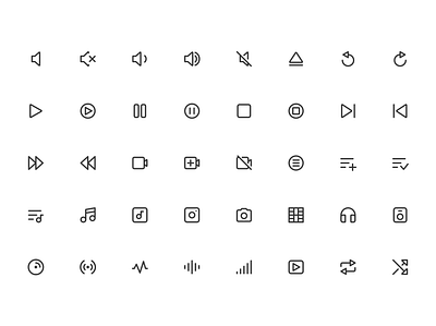 Super Basic Icons - Multimedia Set 🎼 design elements design system design tools free icons freebie icon set iconography icons interface mobile mockups multiplayer sketch symbols ui ui kit ux video webdesign wireframing