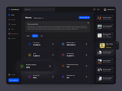 Dashboard Concept Dark Mode app dark dark mode dashboard data design interface sketch stats typography ui ux web webdesign