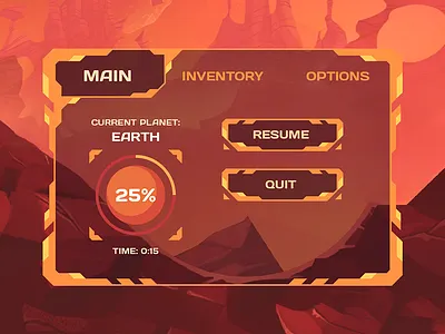 Far Skate - Main menu design game interface main menu ui vector