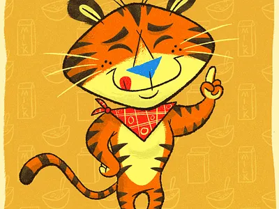 Tony the Tiger cereal illustration ipad pro mascot procreate retro tiger