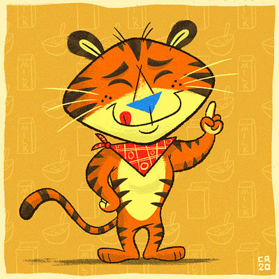 Tony the Tiger cereal illustration ipad pro mascot procreate retro tiger