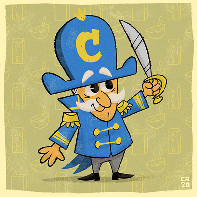 Captain Crunch captain captaincrunch cereal crunch illustration mascot procreate retro