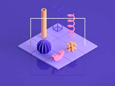 Composition bold c4d cinema4d minimal playful render simple