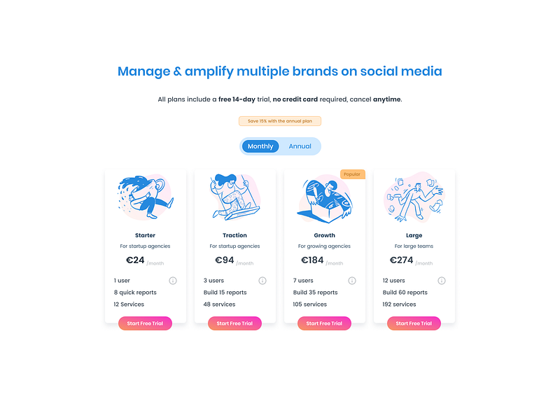 Daily UI Challenge #030 - Pricing app clean dailyui illustration interface landing page marketing pricing pricing table ui