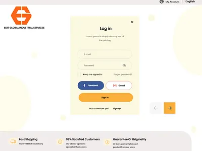 EGS LOGIN PAGE adobe adobe xd branding colors design desktop flat flatdesign new orange project trending typogaphy ui ui ux ux web website design whiteboard xd design