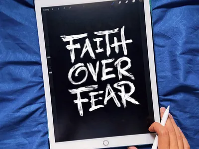 Faith Over Fear - Lettering brush calligraphy calligraphy calligraphy and lettering artist design edgy lettering faith over fear graphics handlettering illustration lettering lettering art lettering artist motivational lettering textural lettering type typography white on black lettering