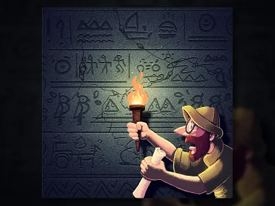 Words Cant (always) explain cartoon character character design creative digital art explore funny illustration indiana jones photoshop torch visualisation