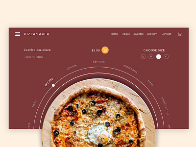 Pizzamaker hero page branding design hero page landing design pizza ui ux web web design webdesign website