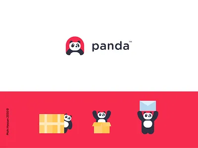 Unapproved option for Matjar Panda animal character cute animal happy logo design panda panda bear pet