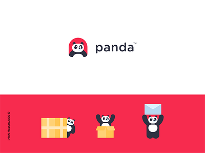 Unapproved option for Matjar Panda animal character cute animal happy logo design panda panda bear pet