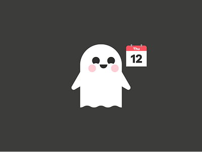 Cute Ghost calendar cute flat friday the 13th ghost vector