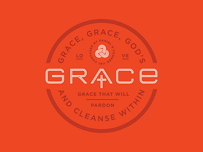 Grace badge brand branding christ church cross grace logos love