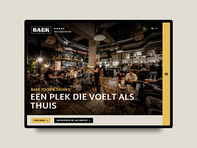 Restaurant Website digital design figma hamburger menu hero image homepage horeca restaurant restaurants visualdesign webdesign webflow website yellow