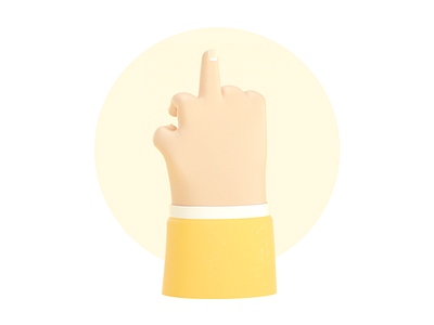 Hello! design finger hand illustration render