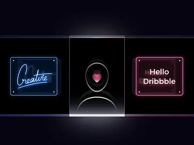 Creatvie - Hello Dribbble after effects animation dark debut design dribbble icon icons illustration intro neon vietnam