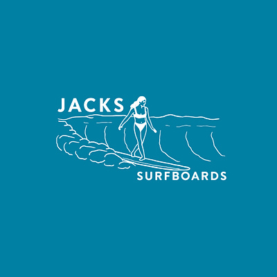 Jack's Surfboards T-shirt Graphic action sports apparel branding design hand drawn identity illustration illustrator sketch surf type typography vector