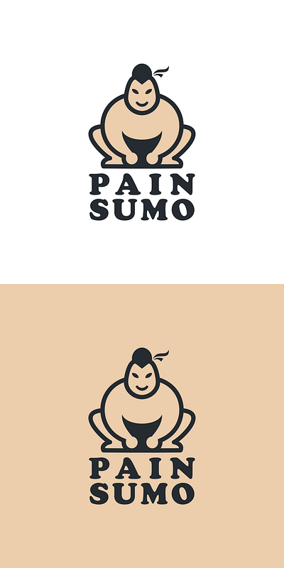 PAIN SUMO design flat icon japanese line logo logo design logo mark logotype simple logo sumo vector
