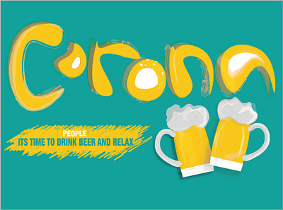 CORONA OR BEER ? beer colorful colorpalette corona coronavirus creative design illustration art illustrations illustrator paint photographer photoshop turquoise yellow