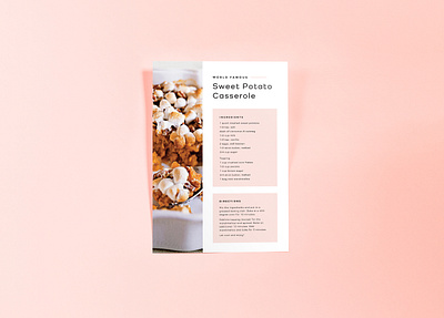 Sweet Potato Casserole Recipe Card art clean design editorial design editorial layout food graphic design layout letter lettering minimal recipe typography