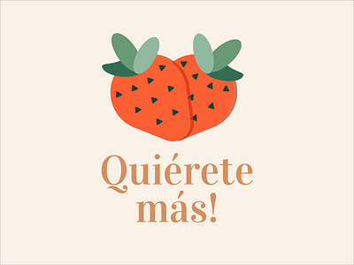 Love yourself more 🍓 flat illustration typography