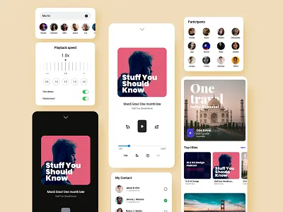 Bold Ui kit design music podcast ui ux