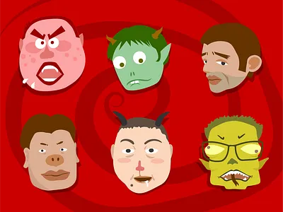 Animal talks cartoon illustrations