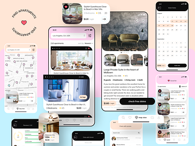 Accommodation Platform accomodation apartments app design application design interface mobile mobile app modern property real estate ui ux uxui uxuidesign